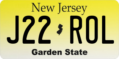 NJ license plate J22ROL