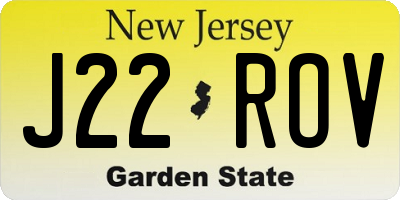 NJ license plate J22ROV