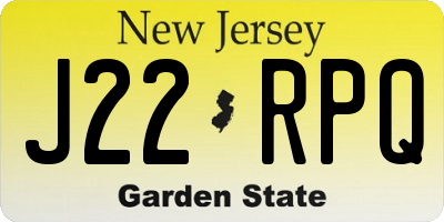 NJ license plate J22RPQ