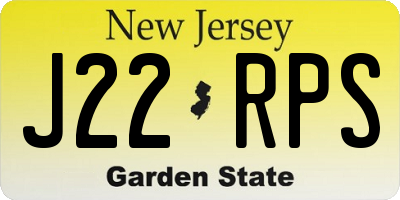 NJ license plate J22RPS