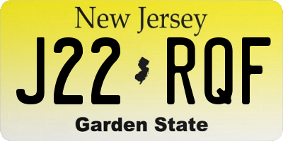 NJ license plate J22RQF