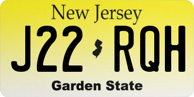 NJ license plate J22RQH