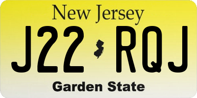 NJ license plate J22RQJ