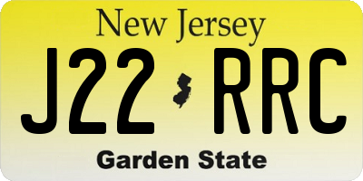 NJ license plate J22RRC