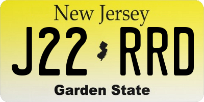 NJ license plate J22RRD