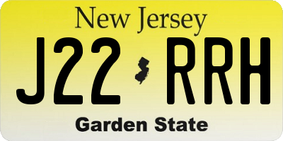 NJ license plate J22RRH