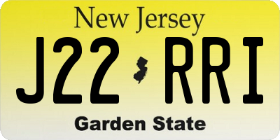 NJ license plate J22RRI