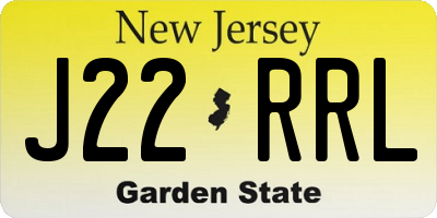 NJ license plate J22RRL