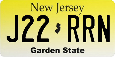 NJ license plate J22RRN
