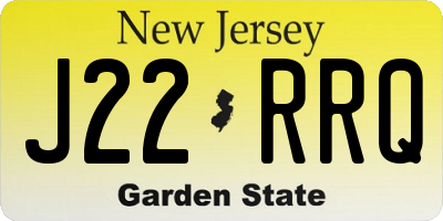 NJ license plate J22RRQ