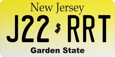 NJ license plate J22RRT