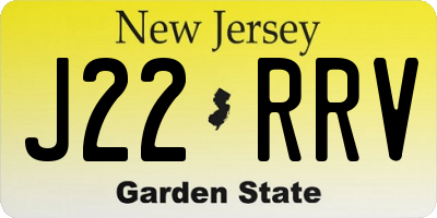 NJ license plate J22RRV