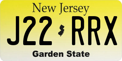 NJ license plate J22RRX