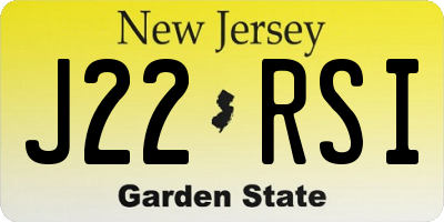 NJ license plate J22RSI