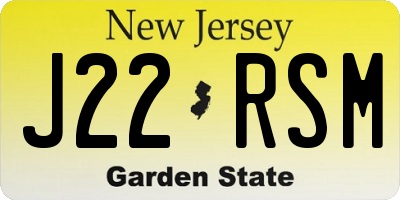 NJ license plate J22RSM