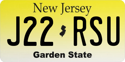 NJ license plate J22RSU