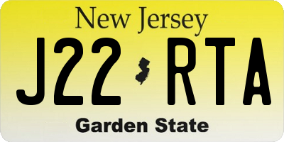 NJ license plate J22RTA