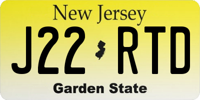 NJ license plate J22RTD