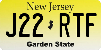 NJ license plate J22RTF