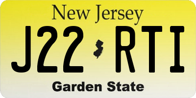 NJ license plate J22RTI