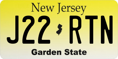 NJ license plate J22RTN