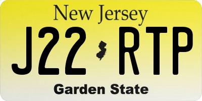 NJ license plate J22RTP