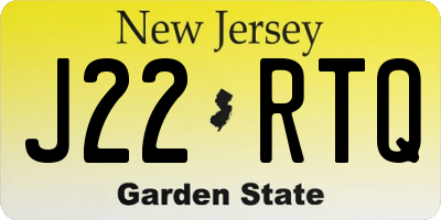 NJ license plate J22RTQ
