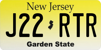 NJ license plate J22RTR