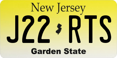 NJ license plate J22RTS