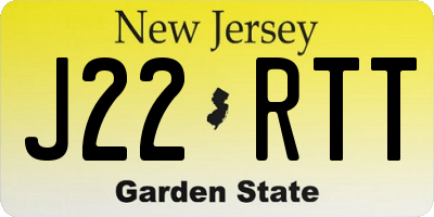 NJ license plate J22RTT