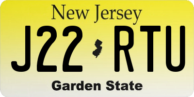 NJ license plate J22RTU