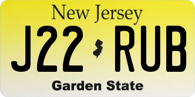 NJ license plate J22RUB