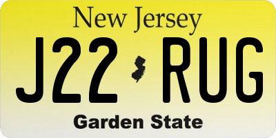 NJ license plate J22RUG