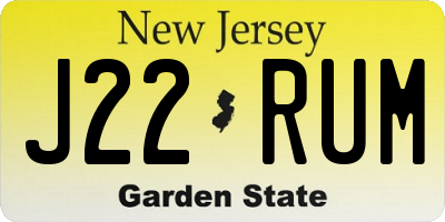 NJ license plate J22RUM