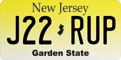 NJ license plate J22RUP