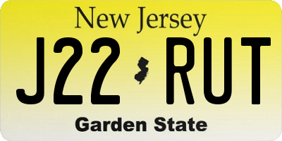 NJ license plate J22RUT
