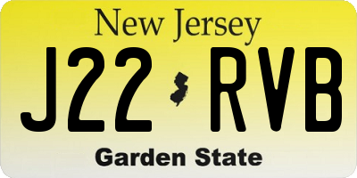 NJ license plate J22RVB