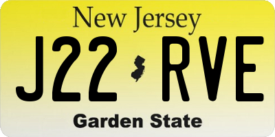 NJ license plate J22RVE