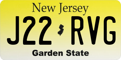 NJ license plate J22RVG