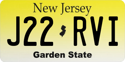 NJ license plate J22RVI