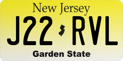 NJ license plate J22RVL