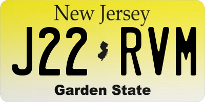 NJ license plate J22RVM