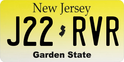 NJ license plate J22RVR
