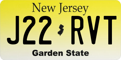 NJ license plate J22RVT
