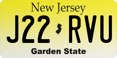 NJ license plate J22RVU
