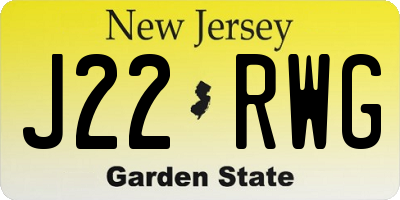 NJ license plate J22RWG