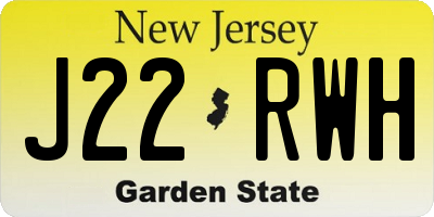 NJ license plate J22RWH