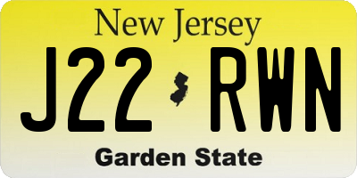 NJ license plate J22RWN