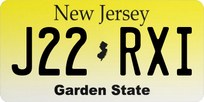NJ license plate J22RXI