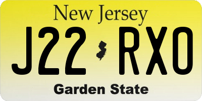 NJ license plate J22RXO